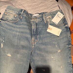 Good American Women’s Light Blue Distressed Jeans